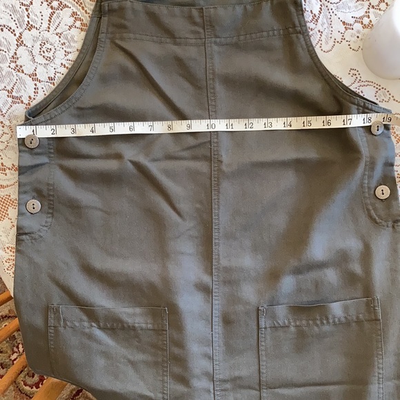 EUC Vintage Olive Green Overall Maxi Dress 90’s Lagenlook Size S - Picture 11 of 12